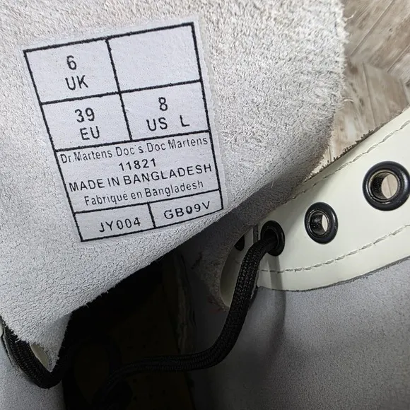 Dr. Martens 1460 White Leather Ankle Boots Women's Size US 8‎ UK 6