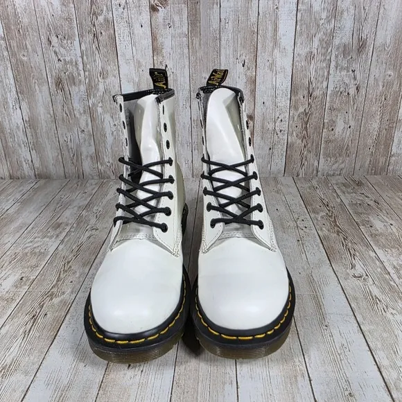 Dr. Martens 1460 White Leather Ankle Boots Women's Size US 8‎ UK 6