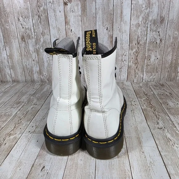 Dr. Martens 1460 White Leather Ankle Boots Women's Size US 8‎ UK 6