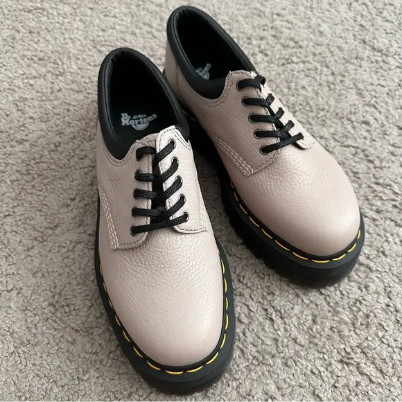 Dr. Martens 8035 Quad Pisa Leather Platform Casual Shoes Womens 8