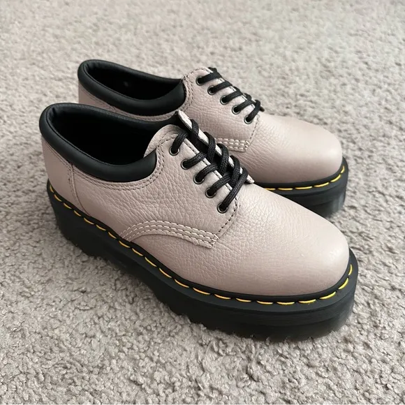 Dr. Martens 8035 Quad Pisa Leather Platform Casual Shoes Womens 8