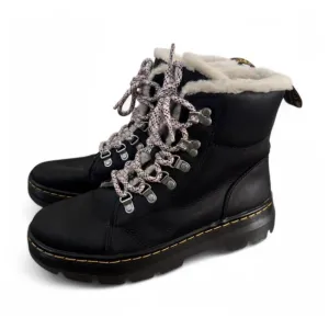 Dr. Martens black airwair combs faux shearling lined casual boots