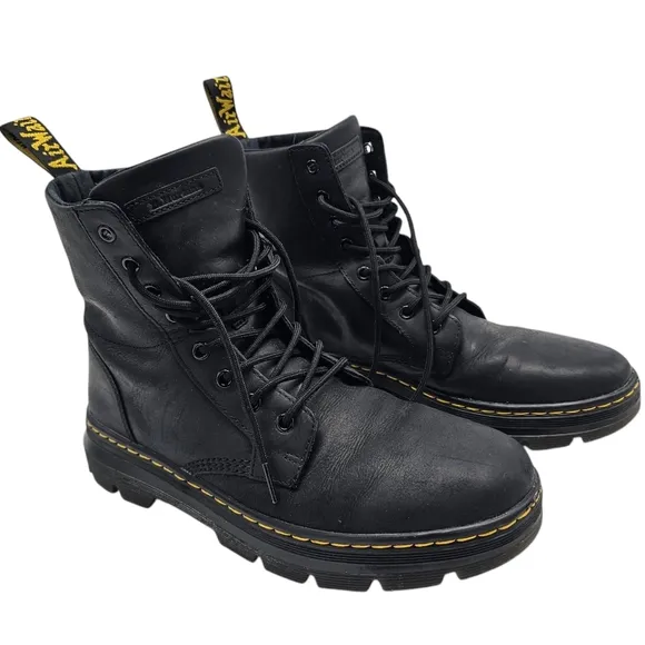 Dr. Martens Combs Casual Black Combat Moto Boots Size 10