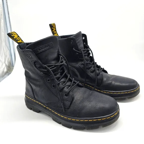 Dr. Martens Combs Casual Black Combat Moto Boots Size 10