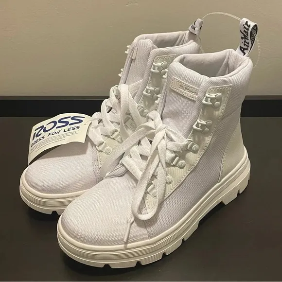 DR. MARTENS Combs Poly Casual Boots in White Ajax Extra Tough Poly