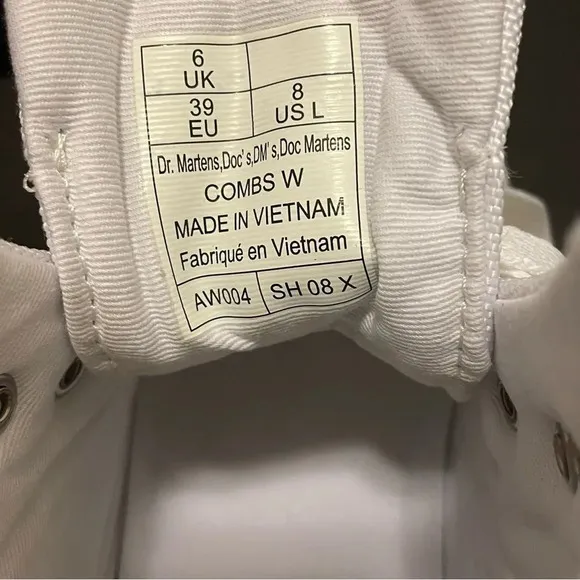 DR. MARTENS Combs Poly Casual Boots in White Ajax Extra Tough Poly