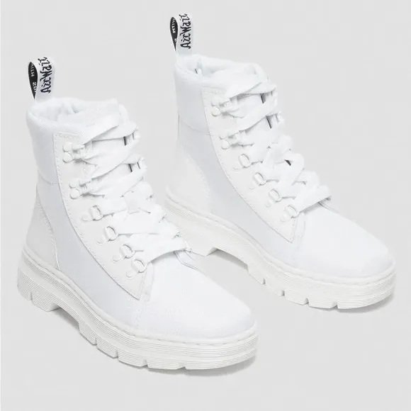 DR. MARTENS Combs Poly Casual Boots in White Ajax Extra Tough Poly