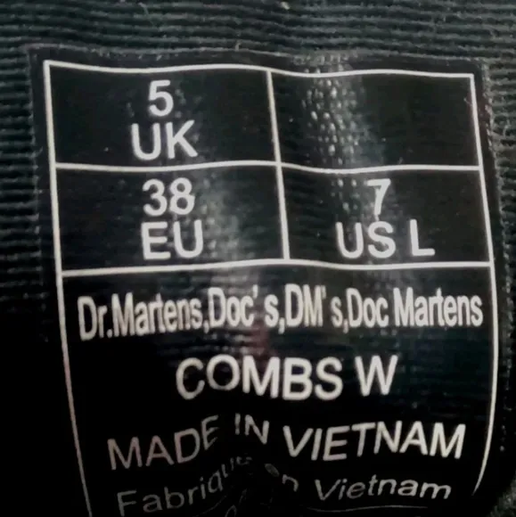 Dr Martens Combs Poly Casual Boots Women's Size 7 Medium Black