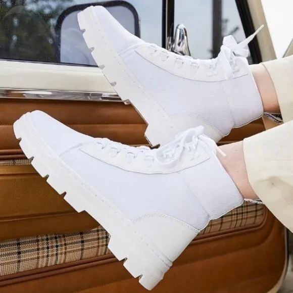 Dr. Martens Combs Women's Poly Casual Boots in White