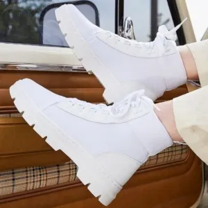 Dr. Martens Combs Women's Poly Casual Boots in White