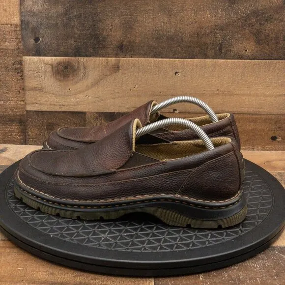 DR MARTENS LENNON MENS CASUAL SHOES PEBBLED BROWN LEATHER SLIP ON SIZE 9