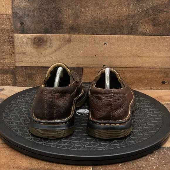 DR MARTENS LENNON MENS CASUAL SHOES PEBBLED BROWN LEATHER SLIP ON SIZE 9