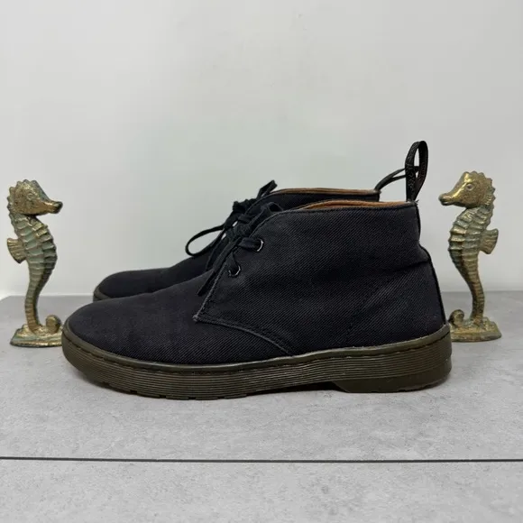 Dr. Martens Mayport Chukka Black Canvas Boots Size U.S. Mens 8, Women's 9