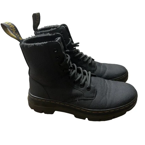 DR. MARTENS Poly Comb VEGAN Casual Boots 8 Eye Charcoal Size