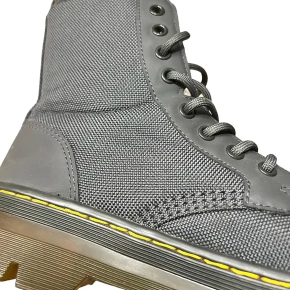 DR. MARTENS Poly Comb VEGAN Casual Boots 8 Eye Charcoal Size