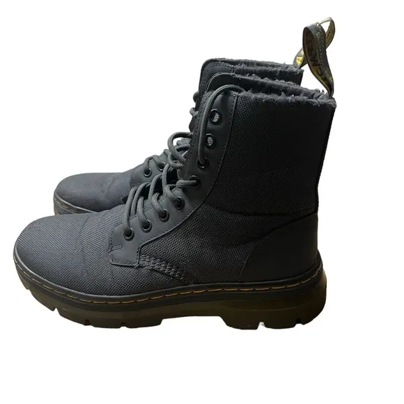 DR. MARTENS Poly Comb VEGAN Casual Boots 8 Eye Charcoal Size