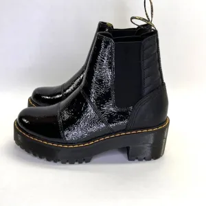 Dr Martens  Rozalie Distressed Patent Heeled Chelsea Boots Size 6 in Black