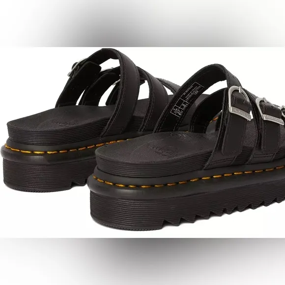 Dr. Martens Women's Blaire Hydro Leather Slide Sandals black size 7 women’s
