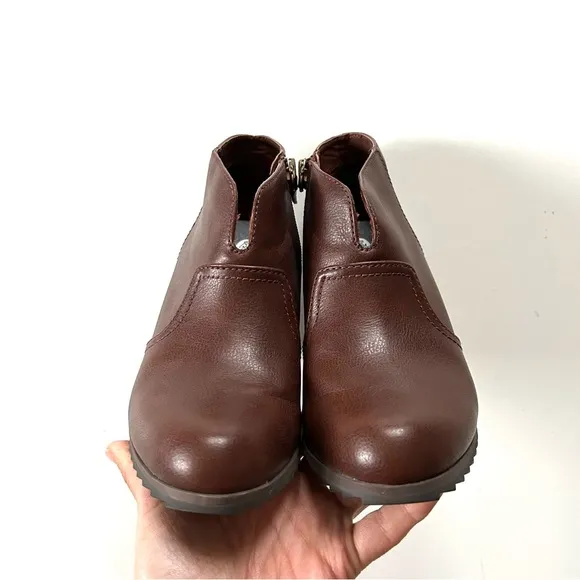 Dr. Scholl’s Brown Vegan Leather Heeled Wedge Inform Ankle Boots