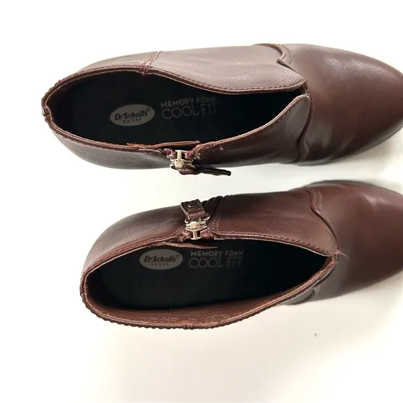 Dr. Scholl’s Brown Vegan Leather Heeled Wedge Inform Ankle Boots
