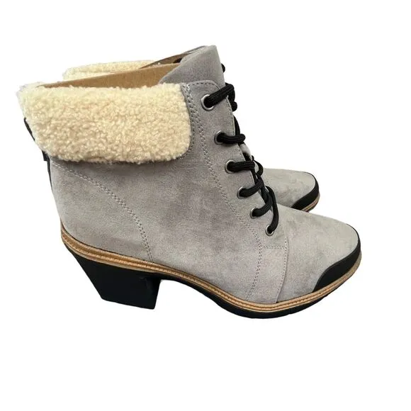 Dr. Scholl's Lug Boots Women Size 10 Gray For the Love New Box Water Repellant