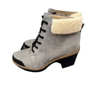 Dr. Scholl's Lug Boots Women Size 10 Gray For the Love New Box Water Repellant