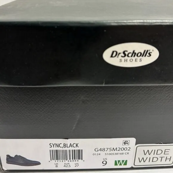 Dr. Scholl’s Men’s Sync, Black Oxford Dress Shoes, Size 9 Wide