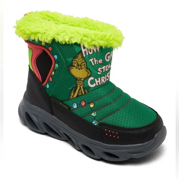 Dr Seuss Hypno-Flash Too Late To Be Good Adjustable Strap Light-Up Winter Boots