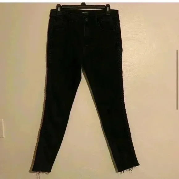 DRIFTWOOD Braided Intertwined Jackie Trim Raw-hem Slim P4409A Skinny Jeans 28/28
