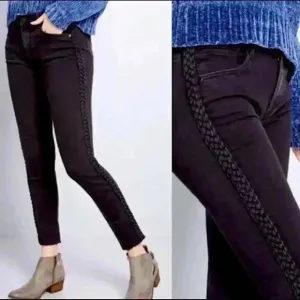 DRIFTWOOD Braided Intertwined Jackie Trim Raw-hem Slim P4409A Skinny Jeans 28/28