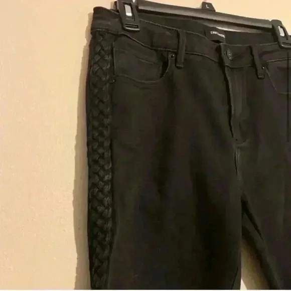 DRIFTWOOD Braided Intertwined Jackie Trim Raw-hem Slim P4409A Skinny Jeans 28/28