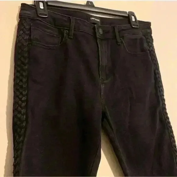 DRIFTWOOD Braided Intertwined Jackie Trim Raw-hem Slim P4409A Skinny Jeans 28/28