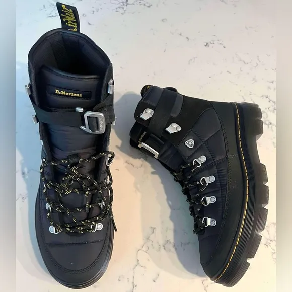 Dr.Martens Men’s Comb Tech Quilted  Black  Combat Casual Boots New No Box