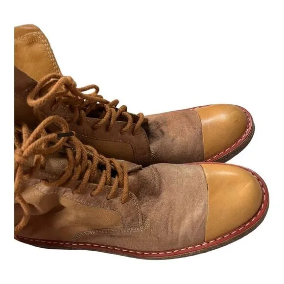 Dry-ShoD Italian Handmade Tan Leather Lace Casual Ankle Boots Mens Size 8UK 9US