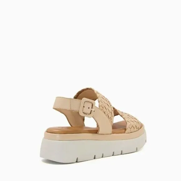 Dune London Lorris Sandals Women's US 8 Caramel Leather Casual Flatform ZPO1861