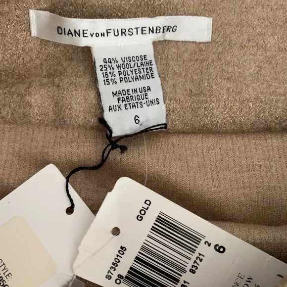 DVF Diane von new gold winter mini skirt 6