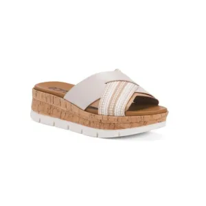 EARTH Ivory Finale Casual Slip On Wedge Comfort Sandals