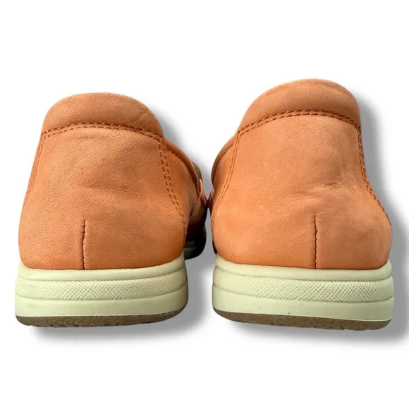 Earth Origins Eclipse Elin Perforated Leather Slip On Shoes, Cantaloupe, Size 8