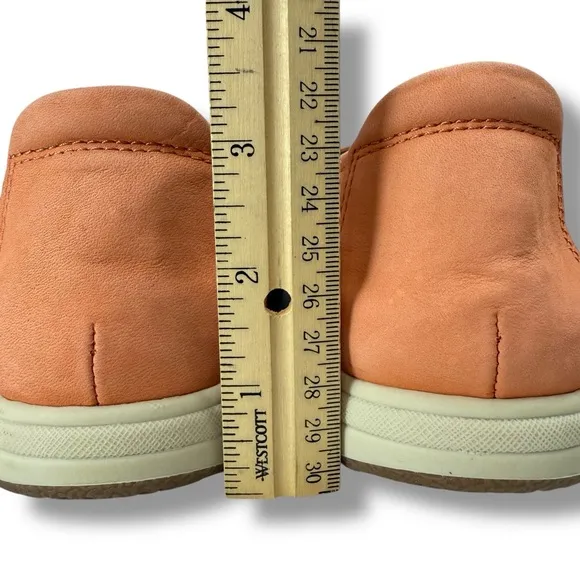 Earth Origins Eclipse Elin Perforated Leather Slip On Shoes, Cantaloupe, Size 8