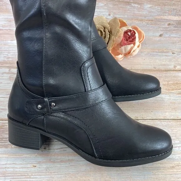EASY STREET Jewel Plus Black Riding Boots
