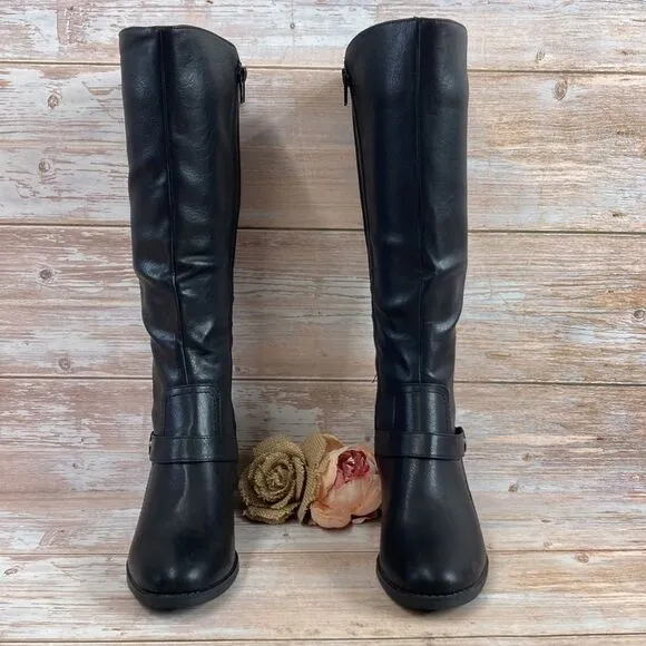 EASY STREET Jewel Plus Black Riding Boots