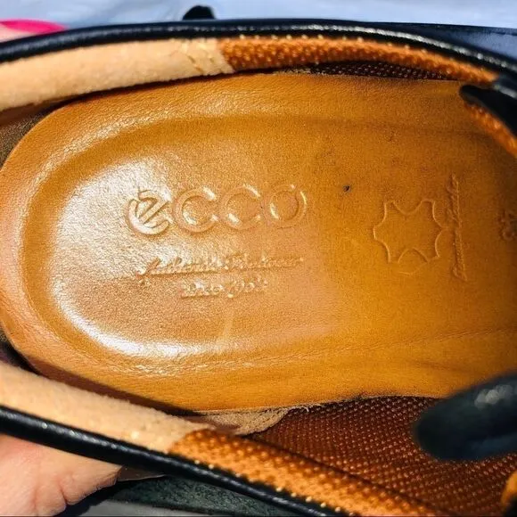 Ecco black leather lace up Oxford shoes 43