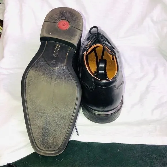 Ecco black leather lace up Oxford shoes 43
