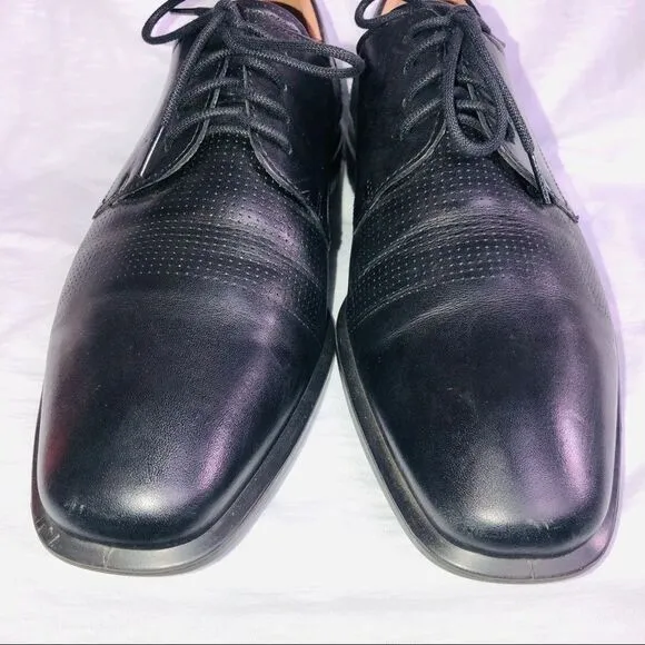 Ecco black leather lace up Oxford shoes 43