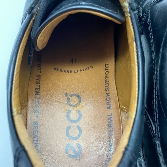 Ecco Black Leather Oxford Lace up Shoes Men’s size 41 US 7.5