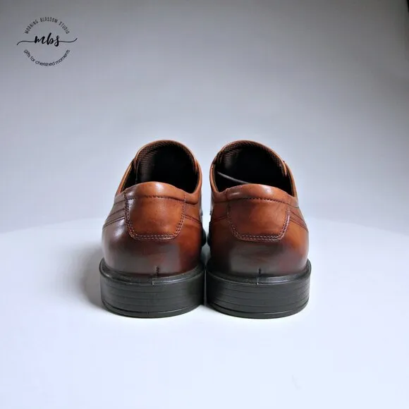 ECCO Calcan Apron Toe Tie Derby Dress Shoes in Brown Men Size 11
