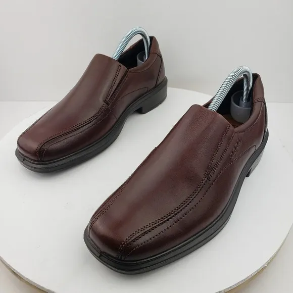 Ecco Helsinki Cognac Leather Men's Dress Shoes Slip-Ons Size 39