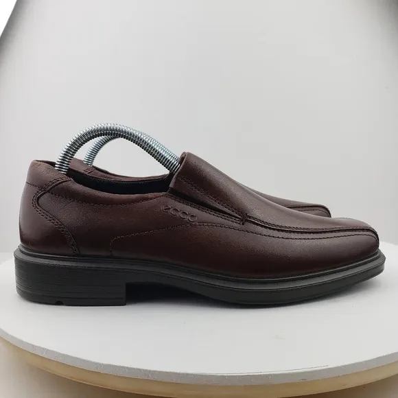 Ecco Helsinki Cognac Leather Men's Dress Shoes Slip-Ons Size 39