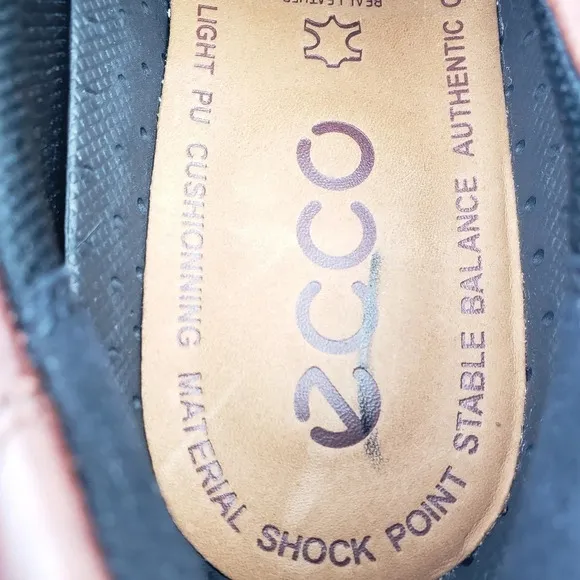 Ecco Helsinki Cognac Leather Men's Dress Shoes Slip-Ons Size 39