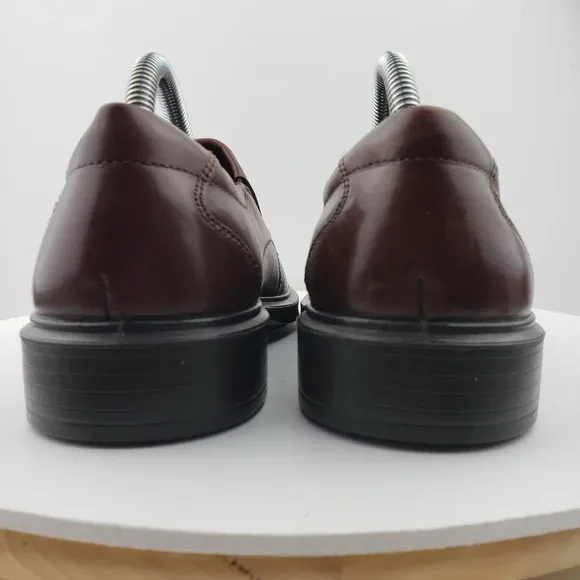 Ecco Helsinki Cognac Leather Men's Dress Shoes Slip-Ons Size 39